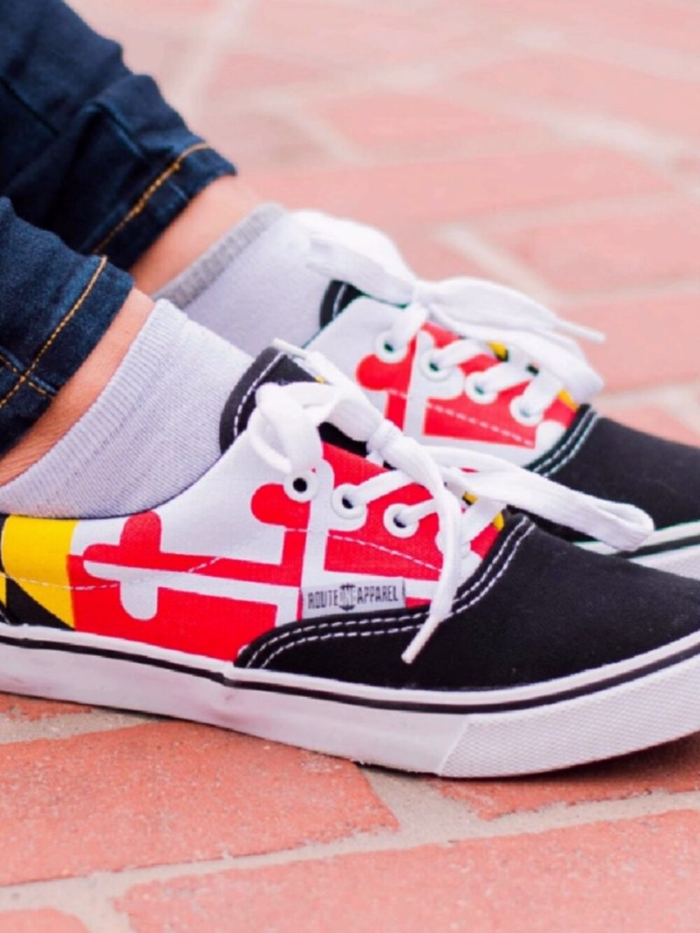 Route One Maryland Flag Casual Tennis Shoes Sneakers - NEW Fast Ship